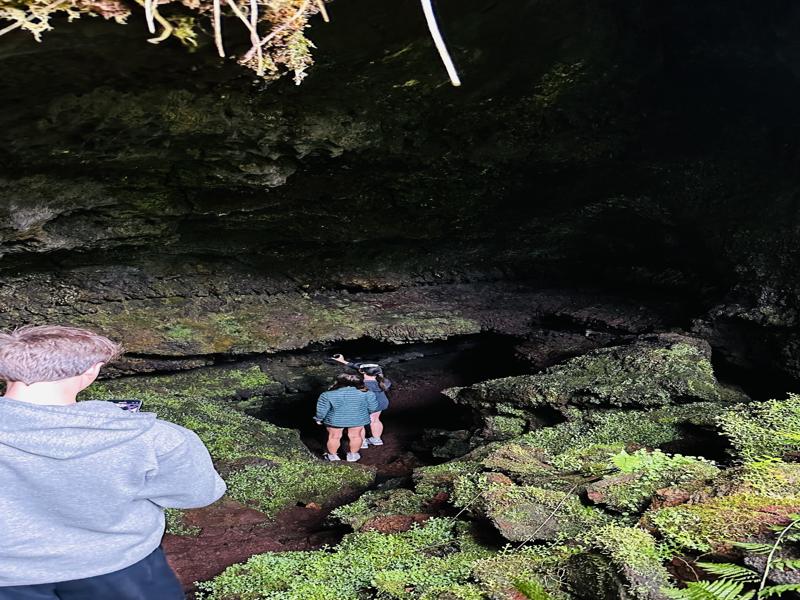 Going into the lava cave