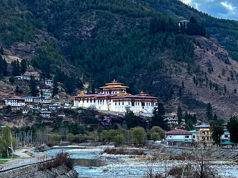 Paro dzong in evening
