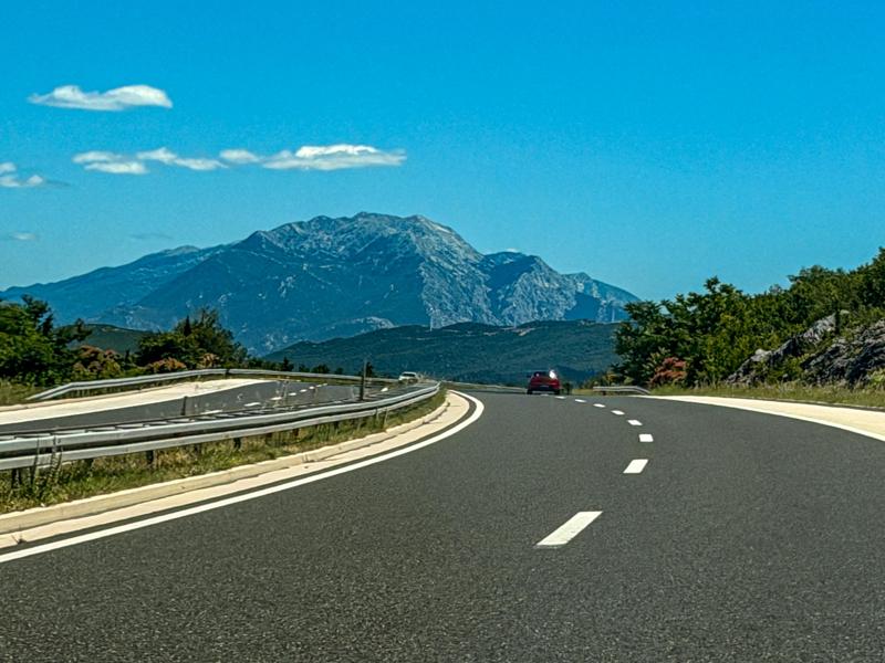 We drove on toward Dubrovnik and passed some large mountains
