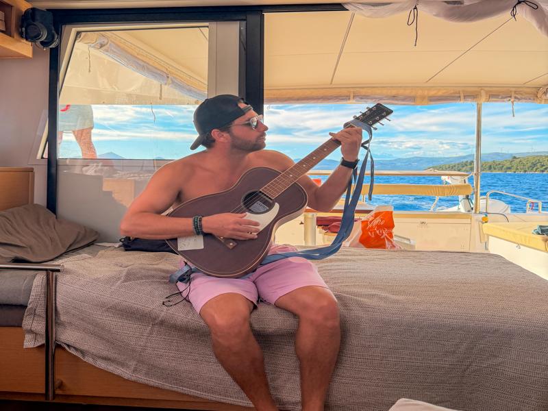 There was a guitar on the boat