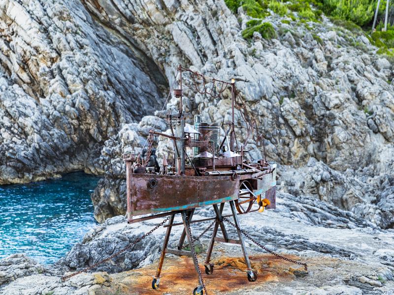 Cool metal boat replica