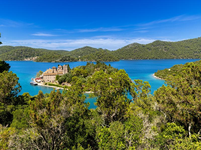 Monastery in the lake on Mljet