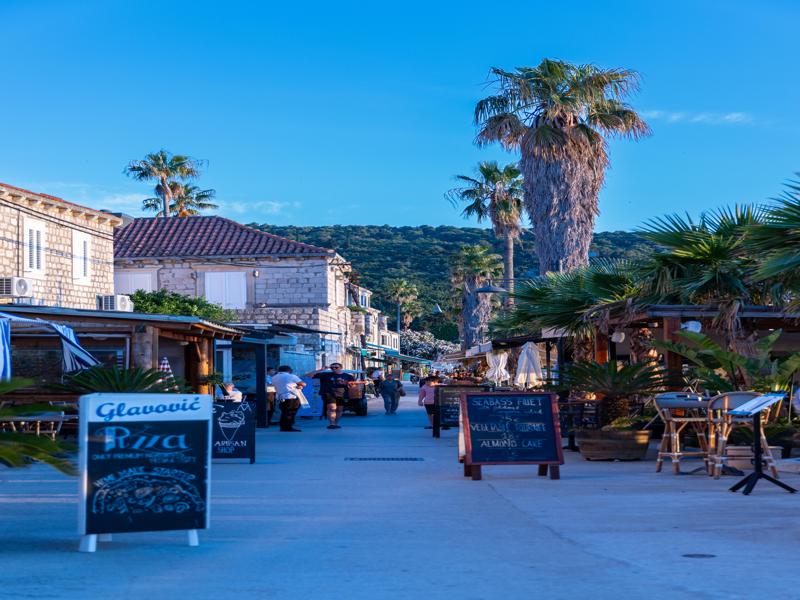 Walking in the town on Lopud