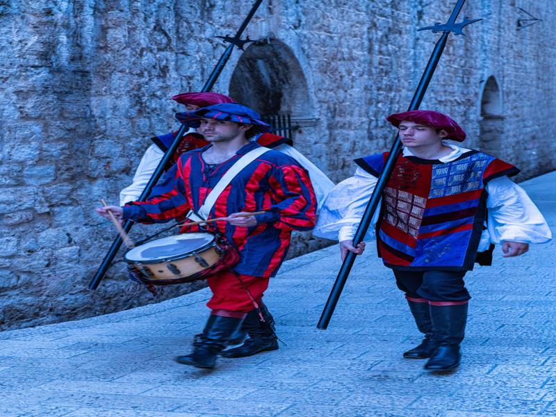 These guys were marching down the street in the evening