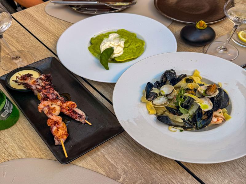 Delicious seafood dinner