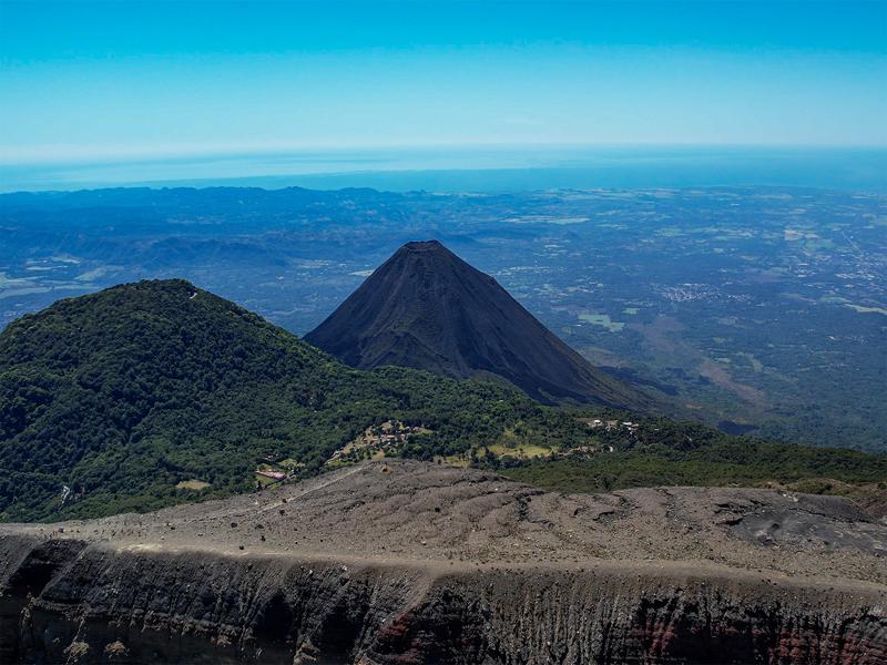 Cerro Verde and Izalco volcanos from our Santa Ana hike