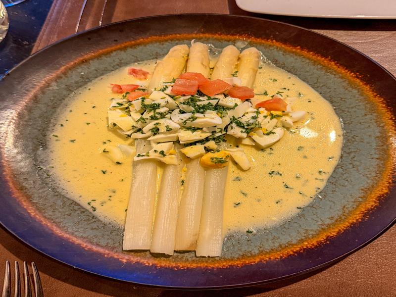 White asparagus at dinner