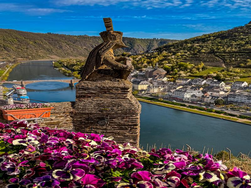 Statue with river below