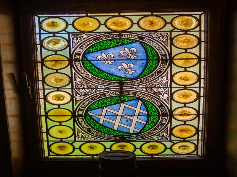 Stained glass inside the castle