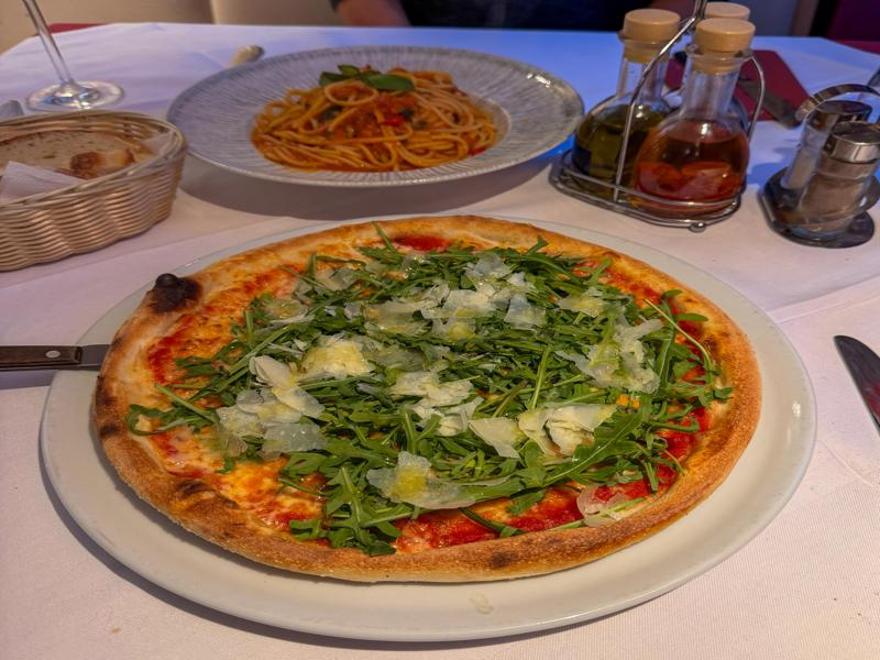 Pizza and pasta for dinner