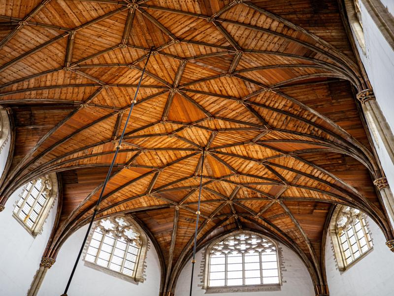 The church had a unique ceiling