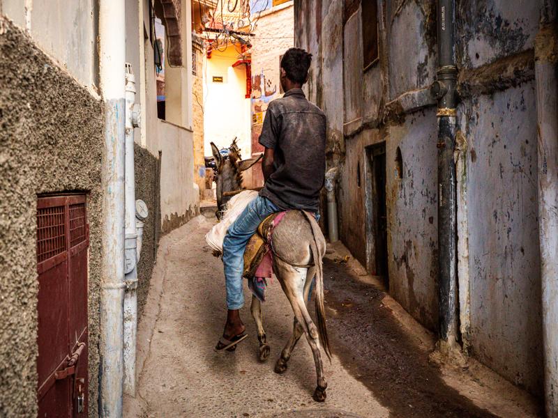 Less cars and more donkeys on the narrow streets