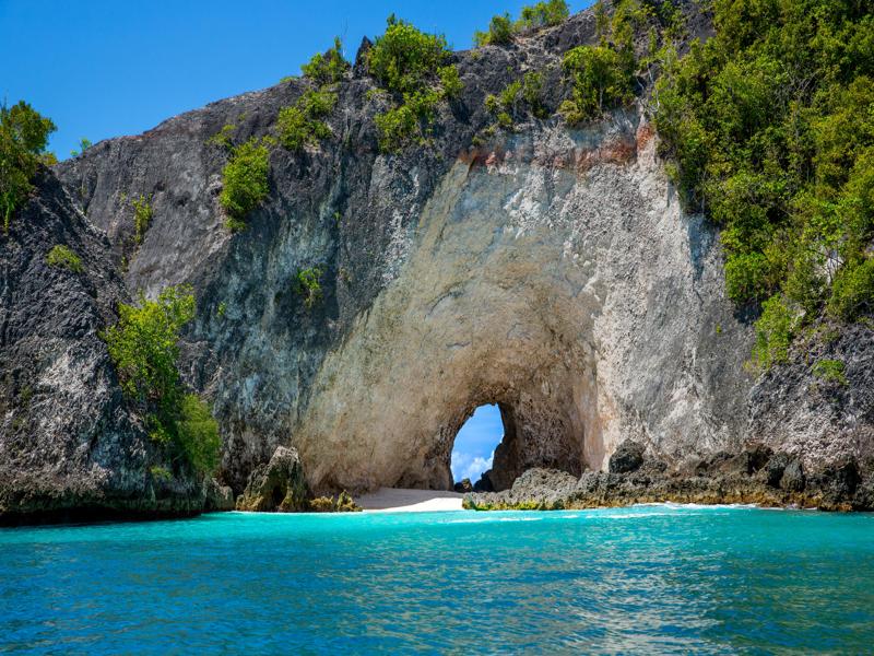 We swam off the boat to this