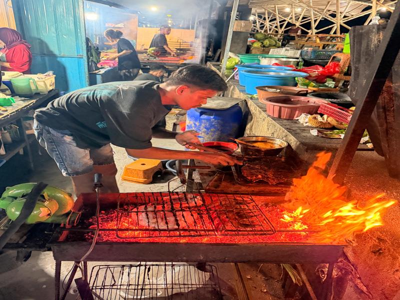 They cook it over a fire