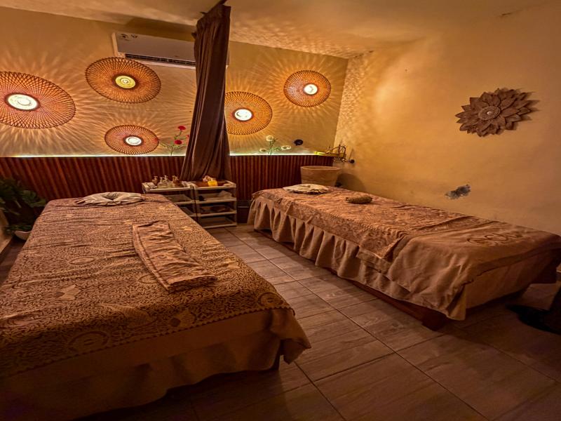 We went for 90 minute massages before our long trip home