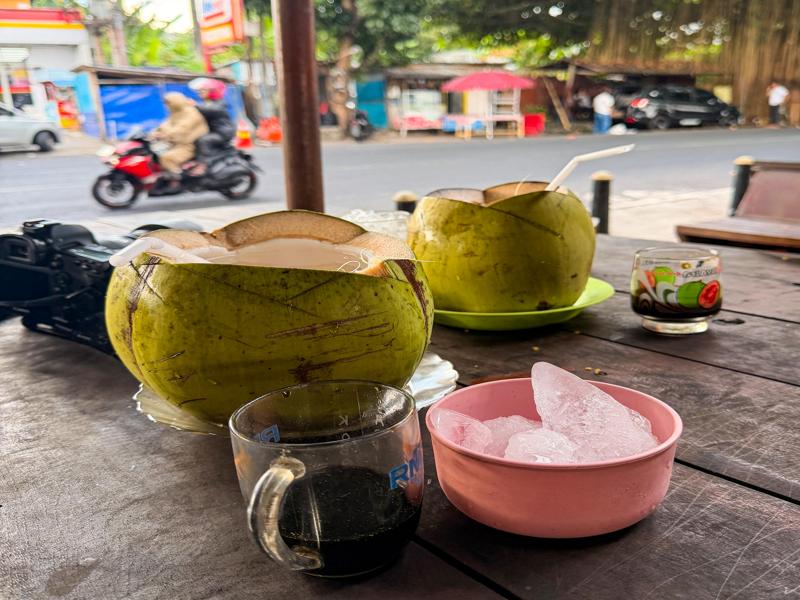 It was so hot so we had to get some coconuts