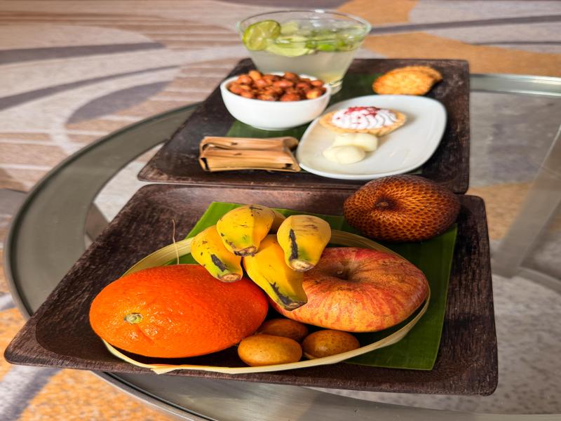 Our hotel gave us a fruit plate where we discovered snake fruit