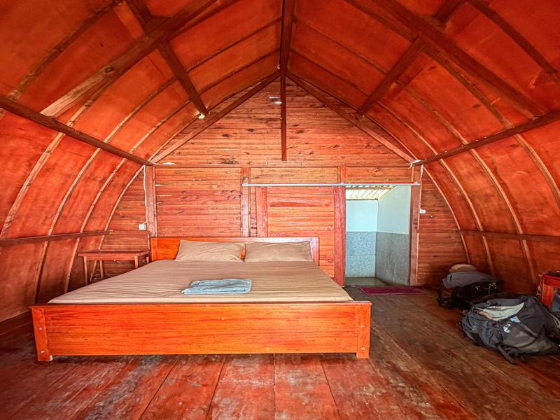 Inside our $15 per night cottage