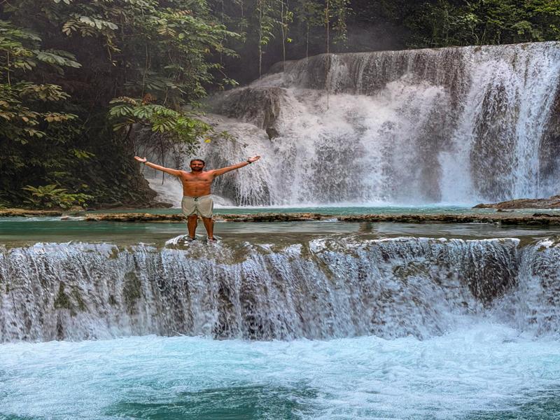 You can swim at the waterfall