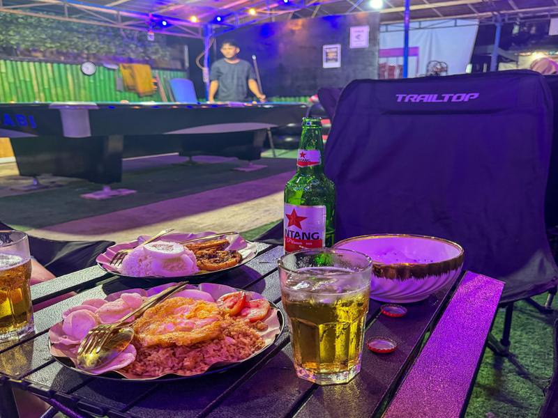 Dinner in town was delicious