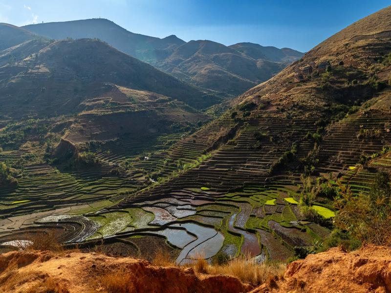 The road was a very rough dirt, but fantastic views of the rice terraces