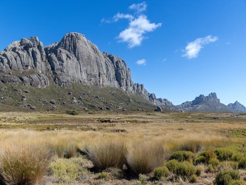 We hiked through a grassland past so many granite peaks