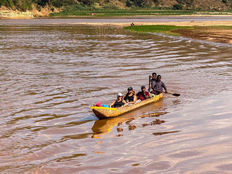 Us in the canoe with JB and the two canoeists