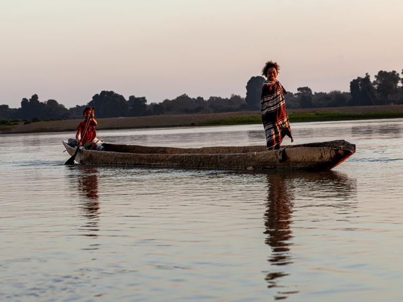 The next morning from the canoe