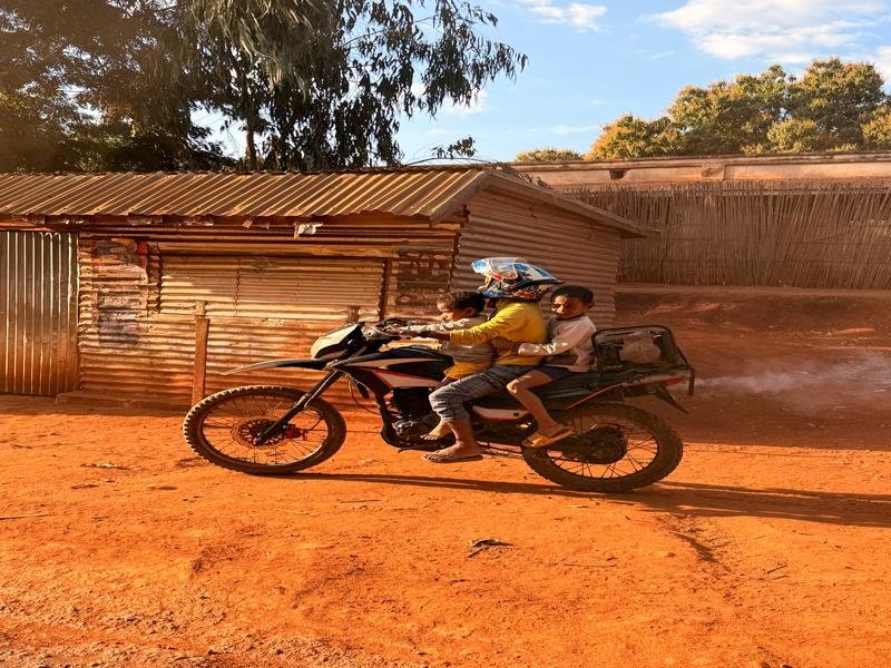 Kids on a motorbike