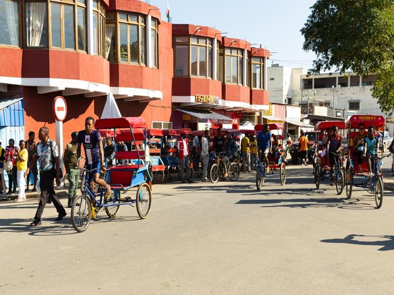 The bicycle rickshaws are the biggest mode of transport in Toliara