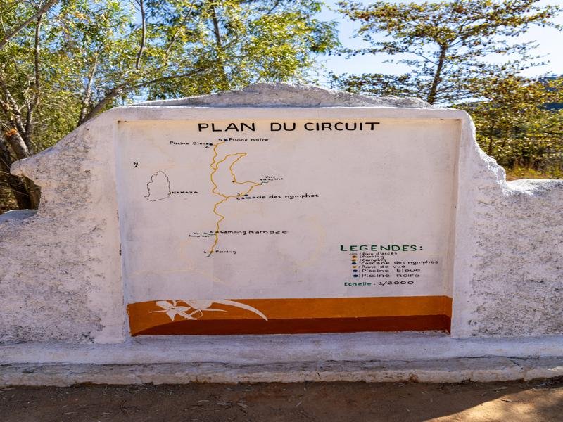 Map of trails in Isalo NP