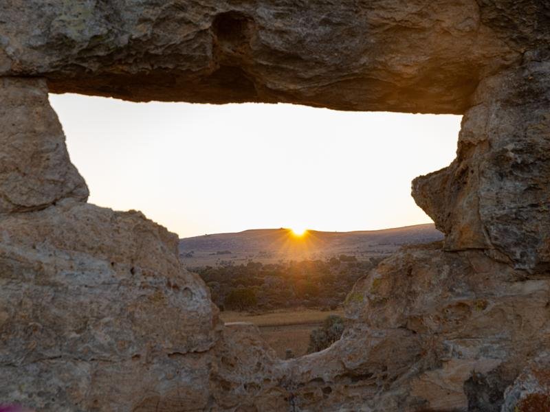 Setting sun at the Isalo window