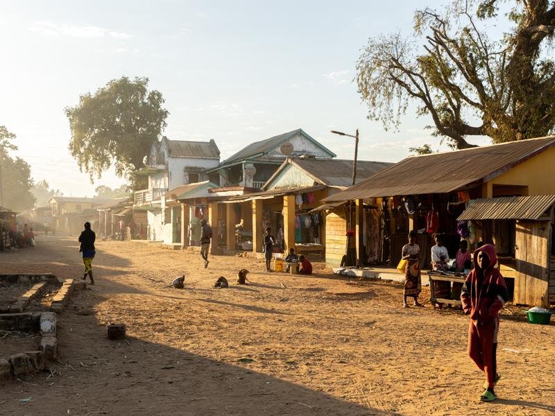 Town of Bekopaka near Tsingy, in the morning light