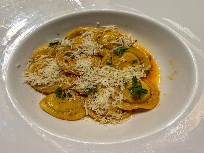 Homemade pasta at dinner