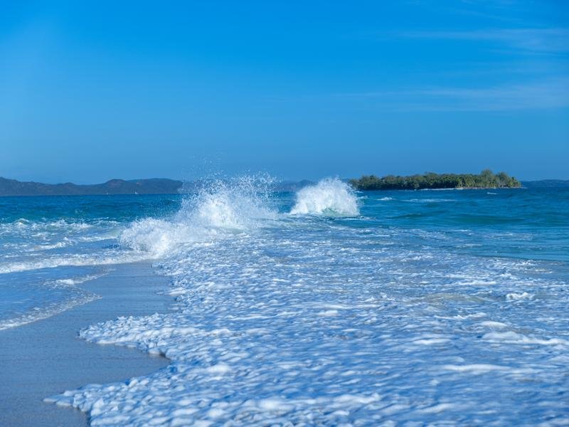 The sandbar at high tide