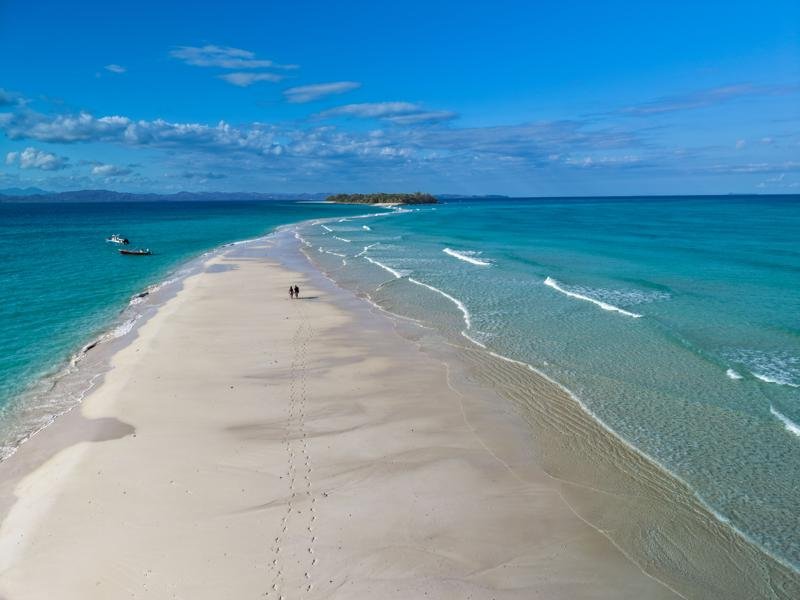 Us on the sandbar in the morning before everyone arrived