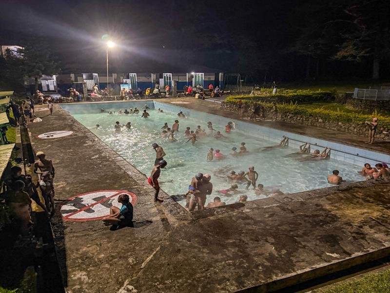 The pool is refilled on Tuesday and open in the evening
