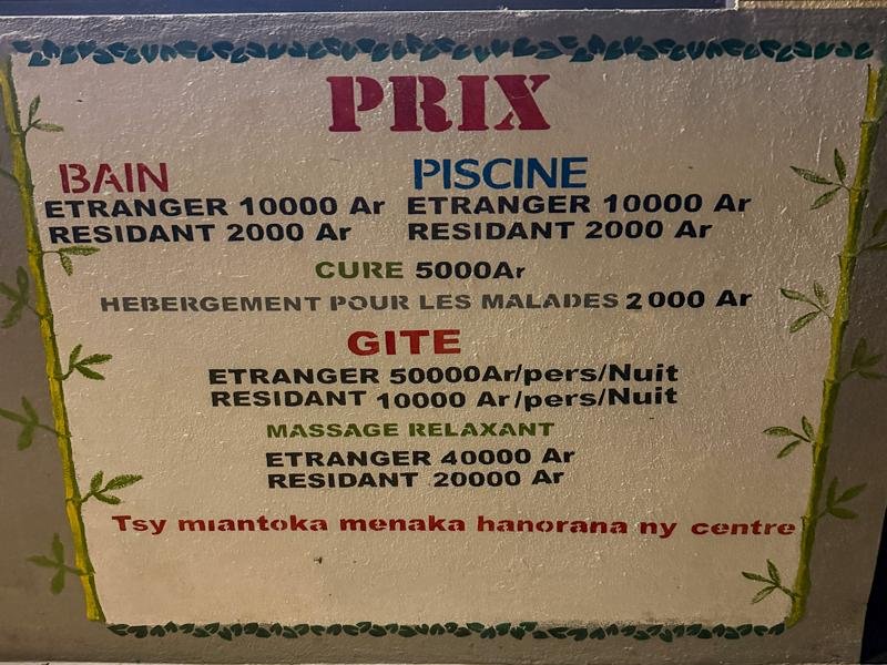 Pool entrance fees