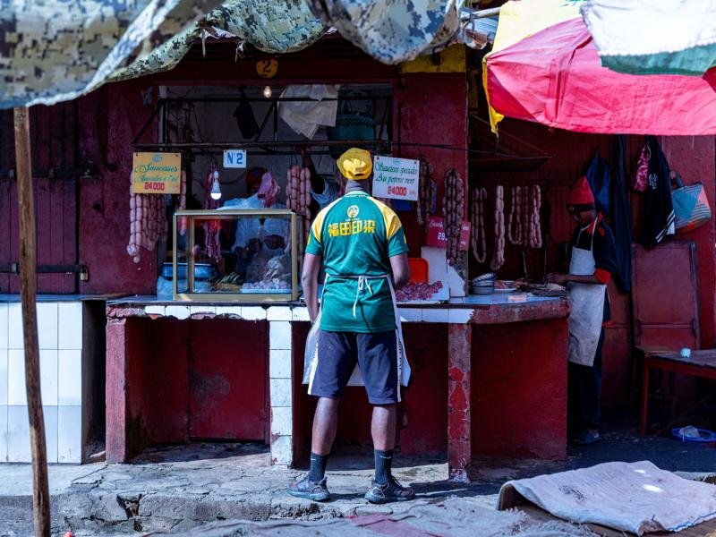 One of the many meat stalls