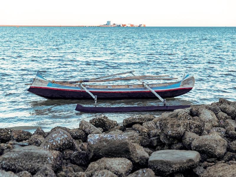 Local canoe along the waterfront