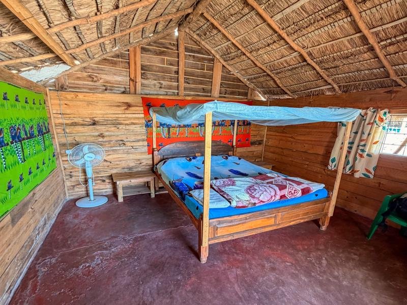 Inside the bungalow