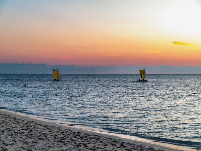 Sunset and boats in Anakao