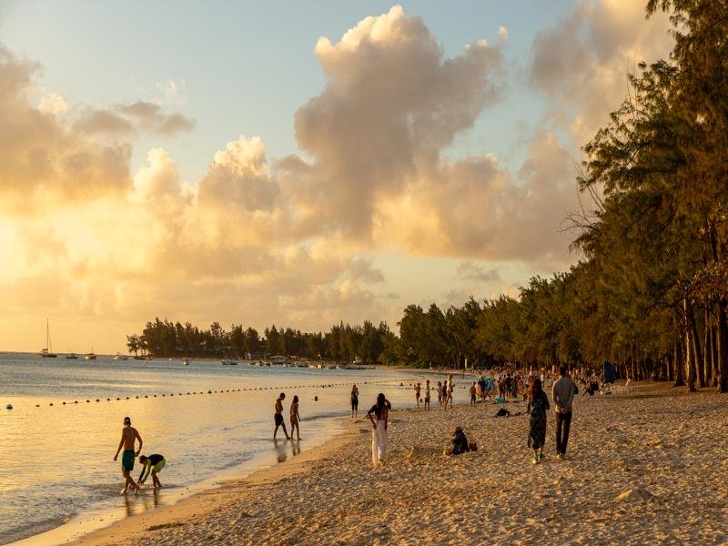 Lots of locals out on the beach