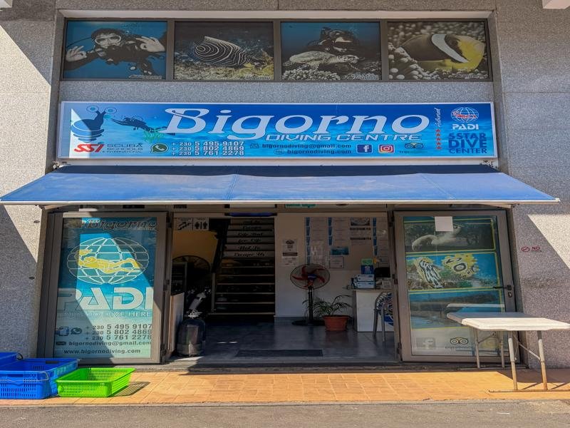 Dive shop right across the street