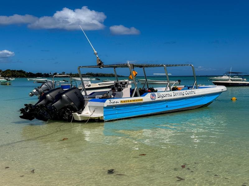 Our dive boat left right from the beach