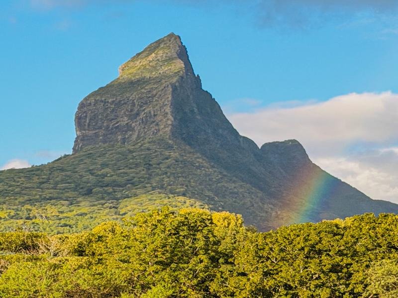 A rainbow on the mountain!