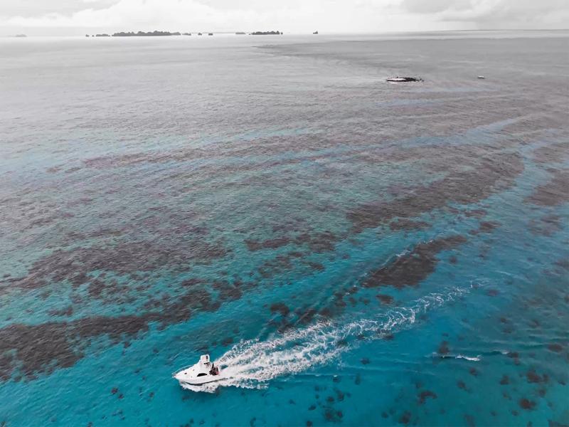 Boating through the channel