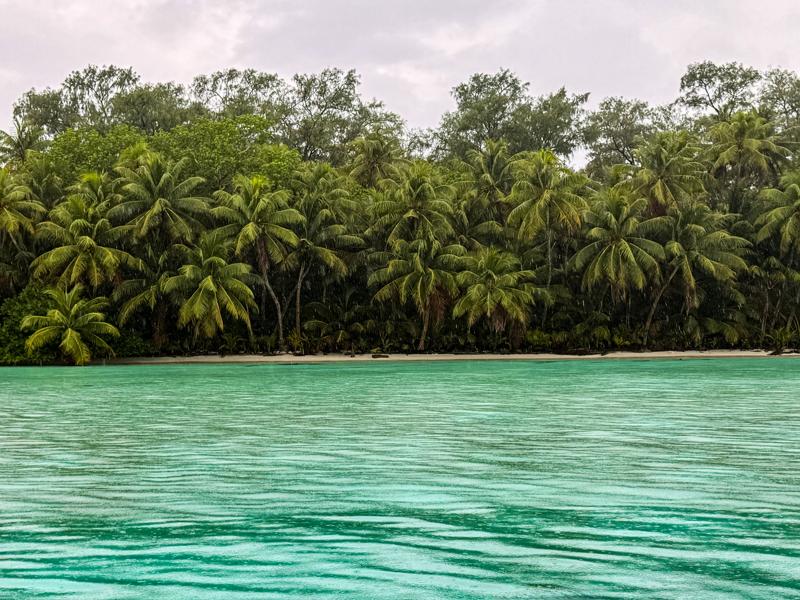 Deserted beach on one of the islands