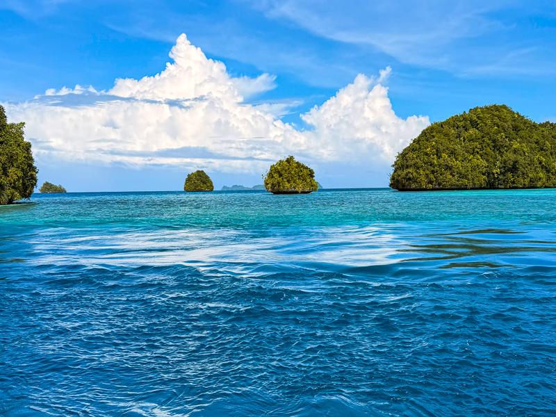 We boated through the islands on our way to dive