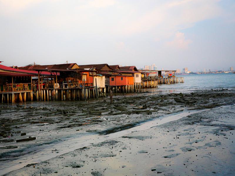 Georgetown jetty village at sunset